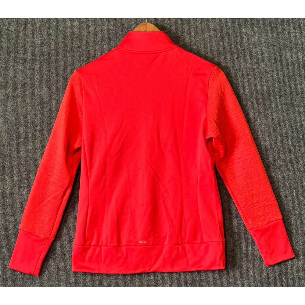 Adidas‎ COLD.RDY Full Zip Golf Jacket Women Small Red Textured Mock Neck